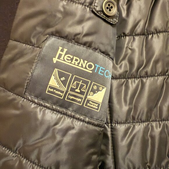 Herno Wool Car Coat Twill w/ Faux Fur - 56R - Picture 2 of 6